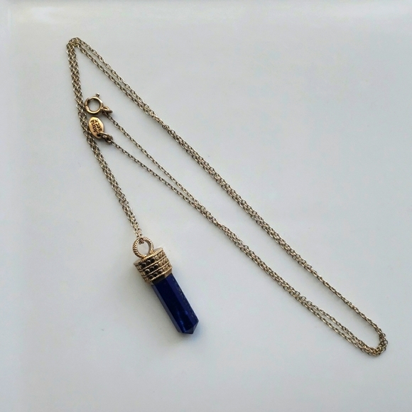 Anna Beck Lapis Pyramid Pendant 30" - Picture 4 of 4